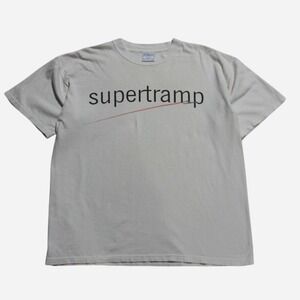 Mens Vintage 00s Skater Streetwear Archive Band Supertramp 2002 White T-shirt